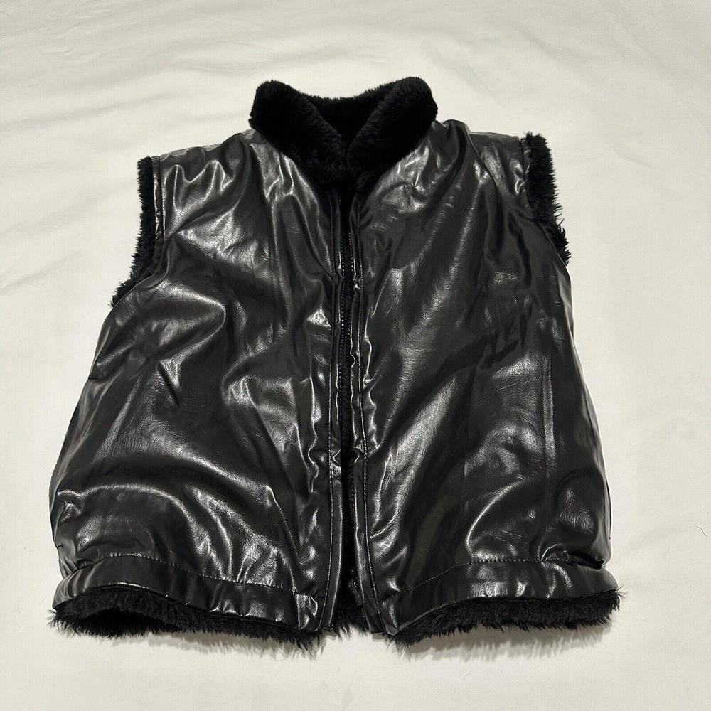 Girl’s Big Chill Size 10/12 M Reversible Zip Up Furry Vest With Pockets Kids